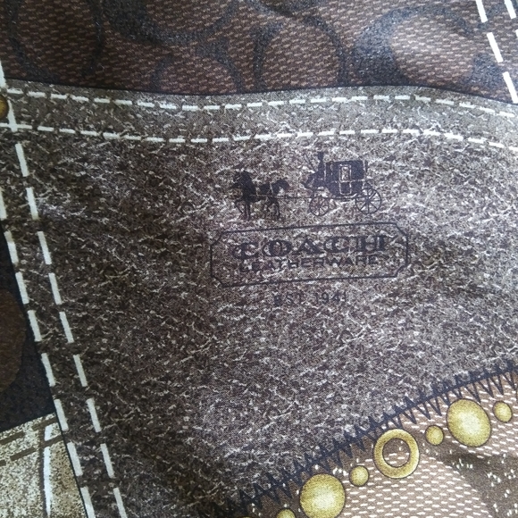 SOLD. Coach silk scarf NWOT - Picture 3 of 8